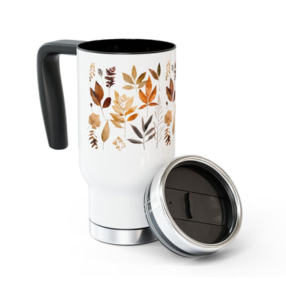 Autumn Ready Stainless Steel Travel Mug with Handle, 14oz