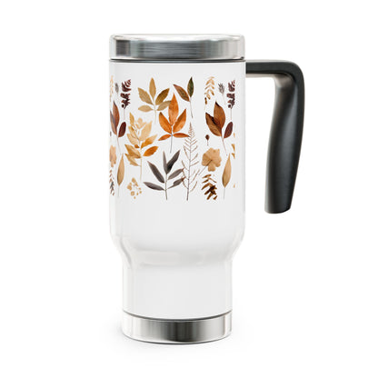 Autumn Ready Stainless Steel Travel Mug with Handle, 14oz