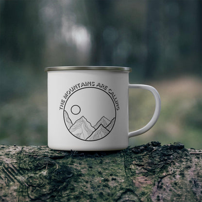 The Mountains Are Calling Enamel Camping Mug - Wander Trails