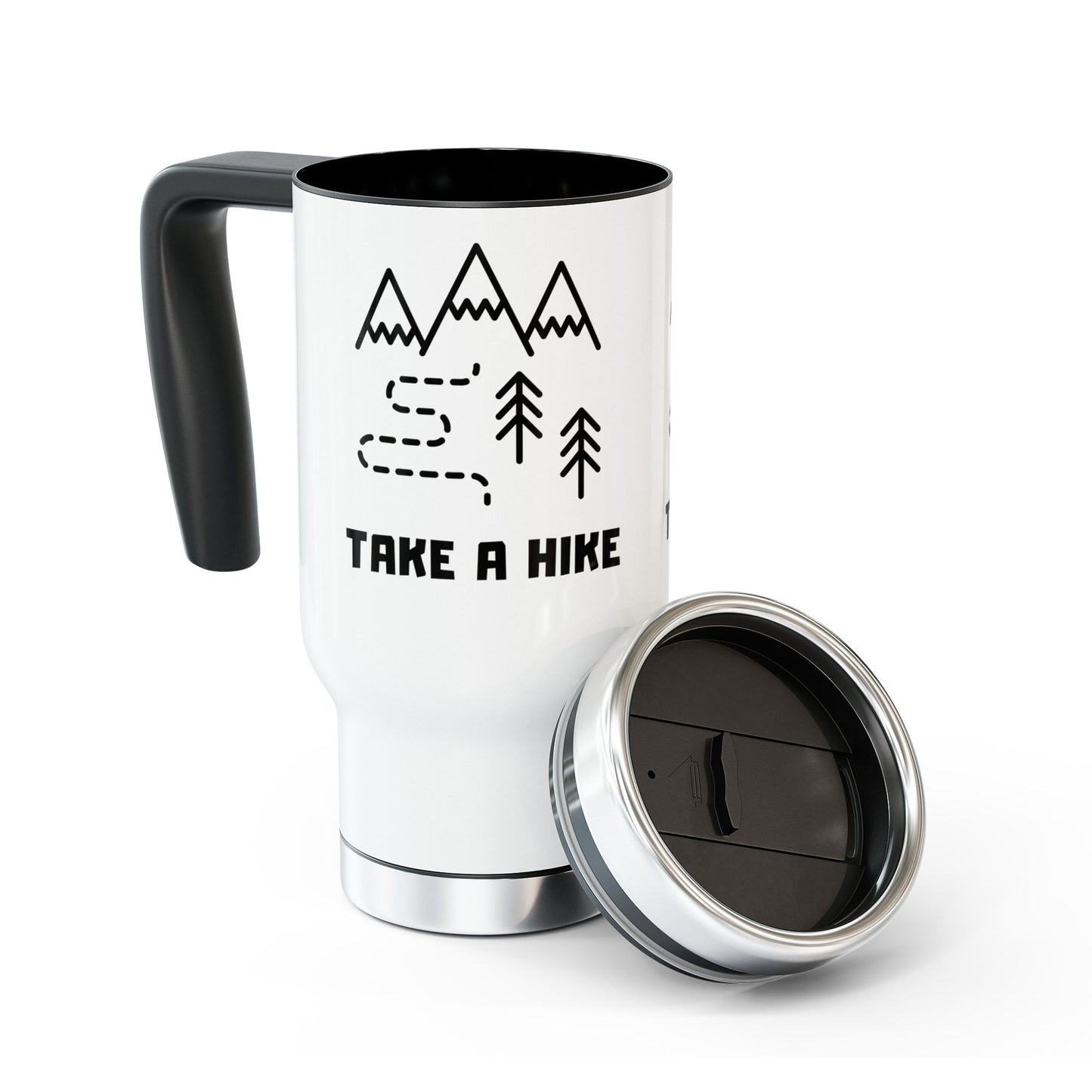 Take a Hike Stainless Steel Travel Mug with Handle, 14oz