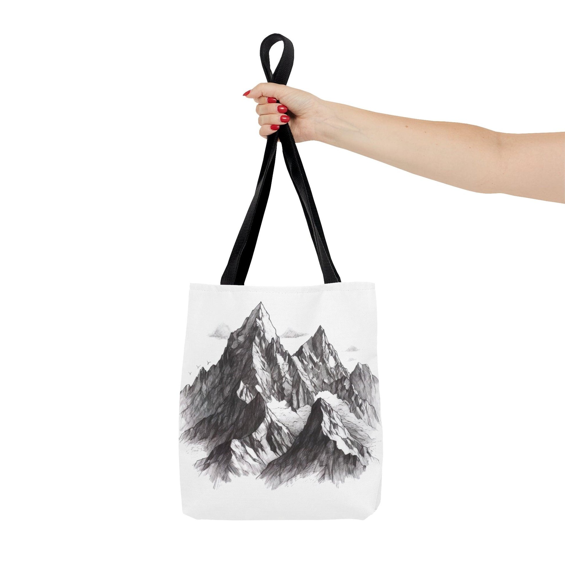 Mountain Range Pencil Art Tote Bag