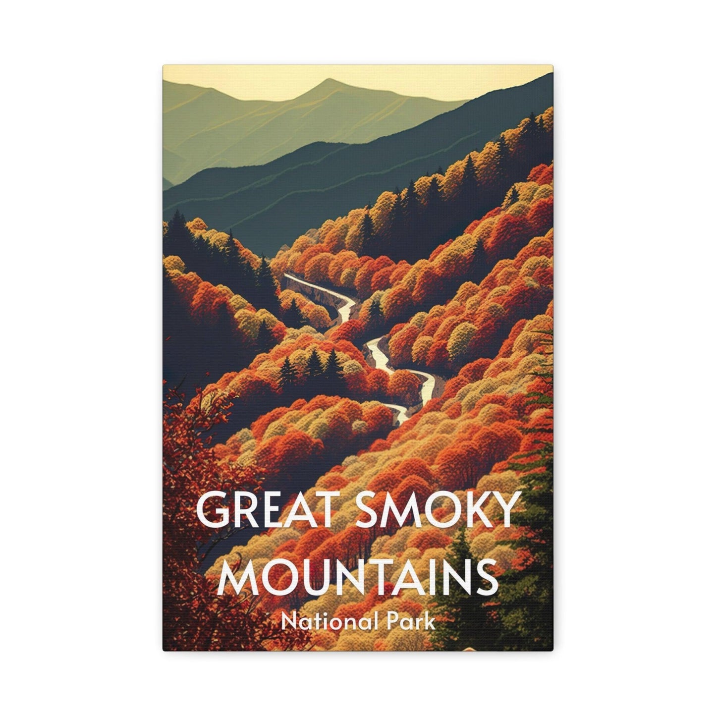 Great Smoky Mountains Print, Fall foliage in the Smoky Mountains