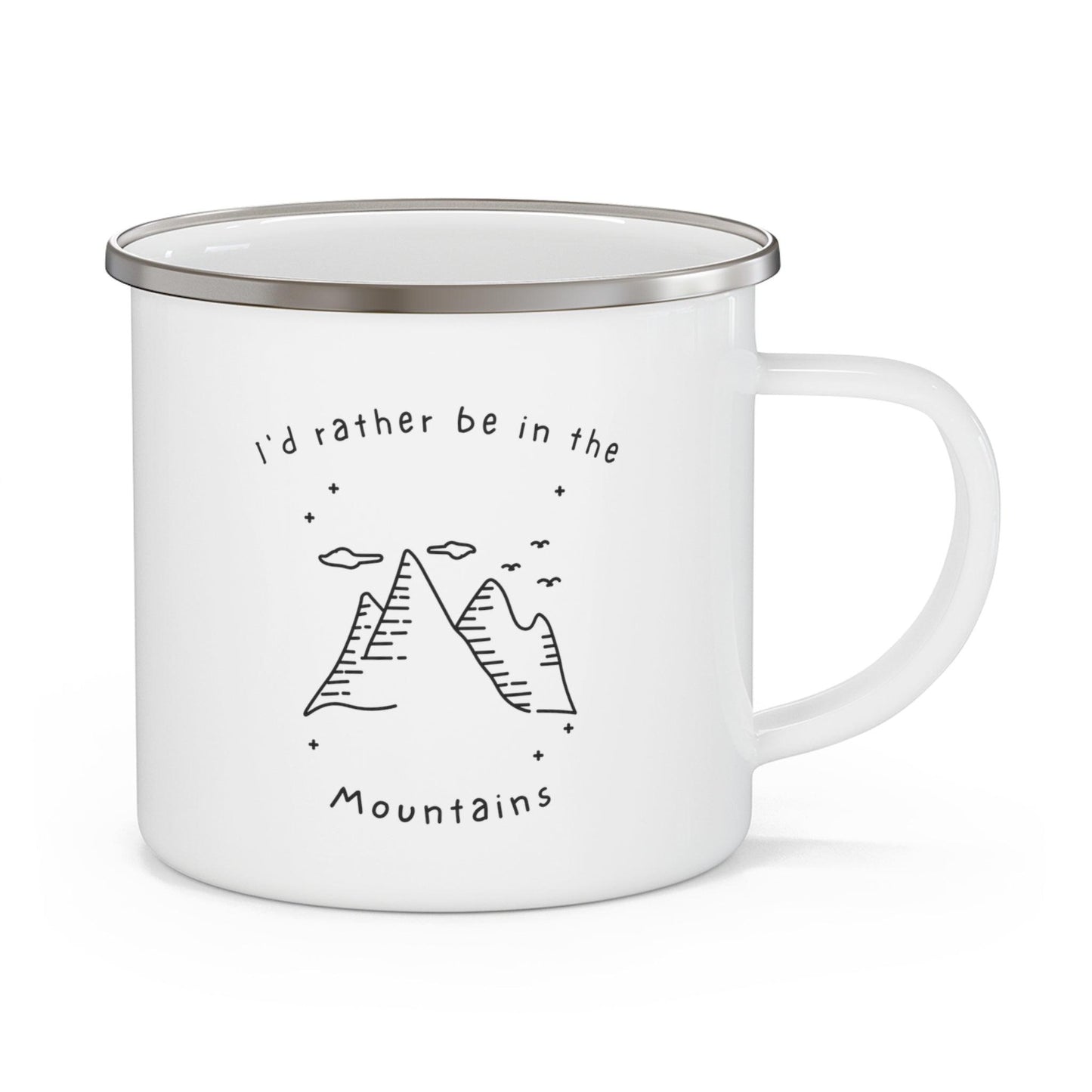 I'd Rather Be In The Mountains Enamel Camping Mug