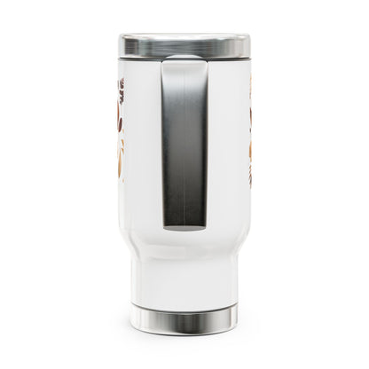 Autumn Ready Stainless Steel Travel Mug with Handle, 14oz