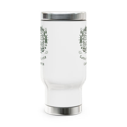 Cutest Little Camper Stainless Steel Travel Mug with Handle, 14oz