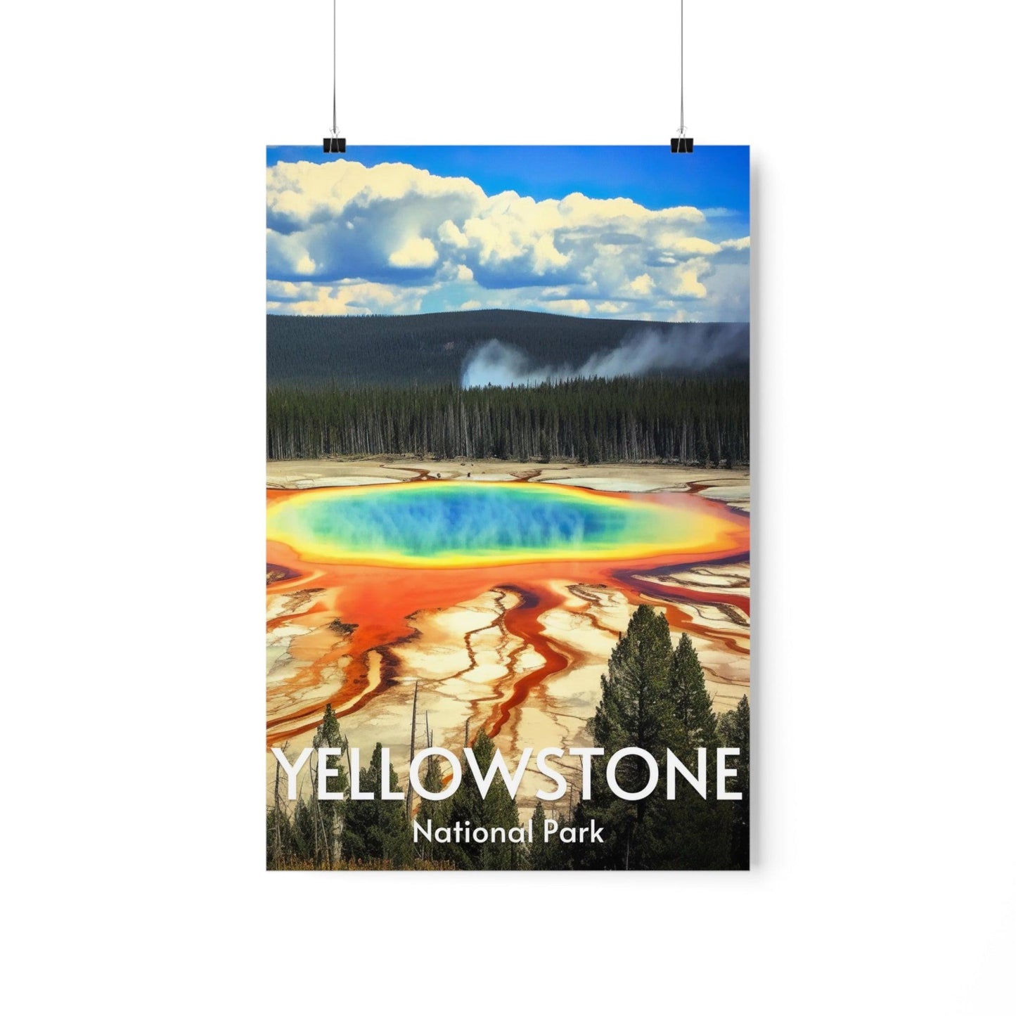 Yellowstone Poster, Grand prismatic spring overlook