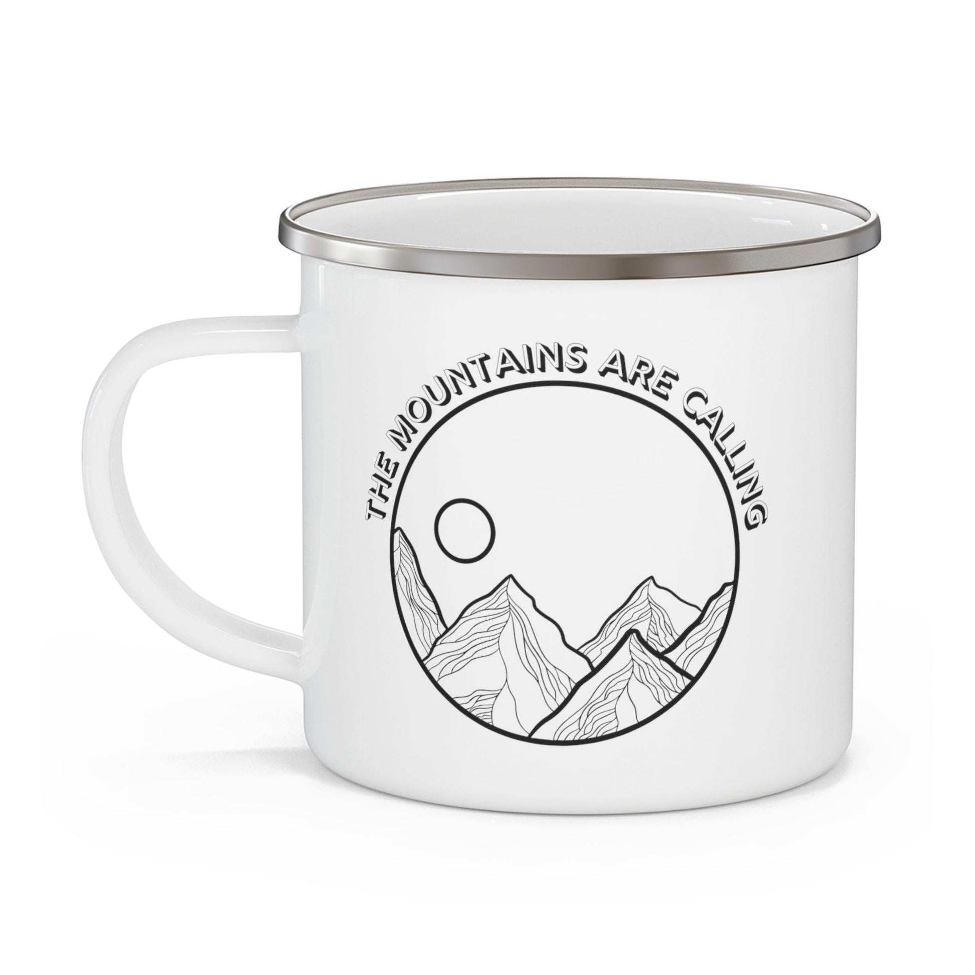 The Mountains Are Calling Enamel Camping Mug - Wander Trails