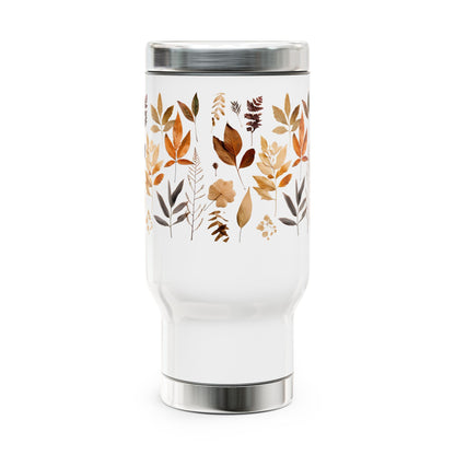 Autumn Ready Stainless Steel Travel Mug with Handle, 14oz