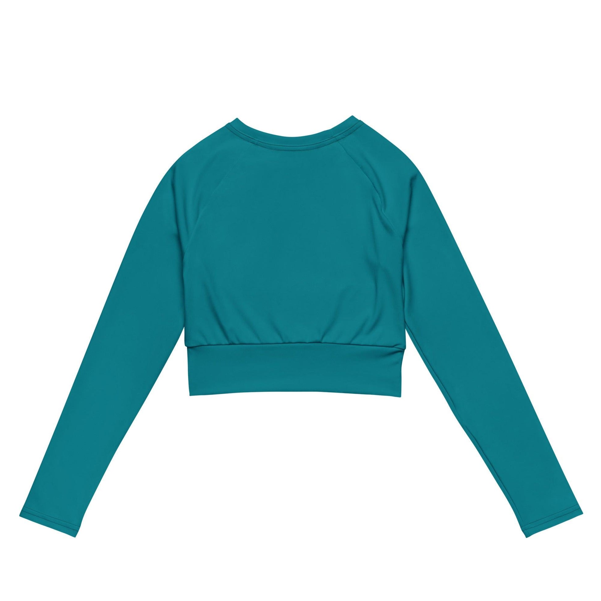 Mountain Wanderer Recycled long-sleeve crop top - Blue - Wander Trails