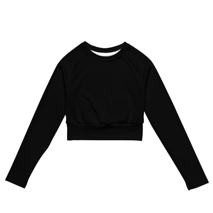 Black long sleeve crop top