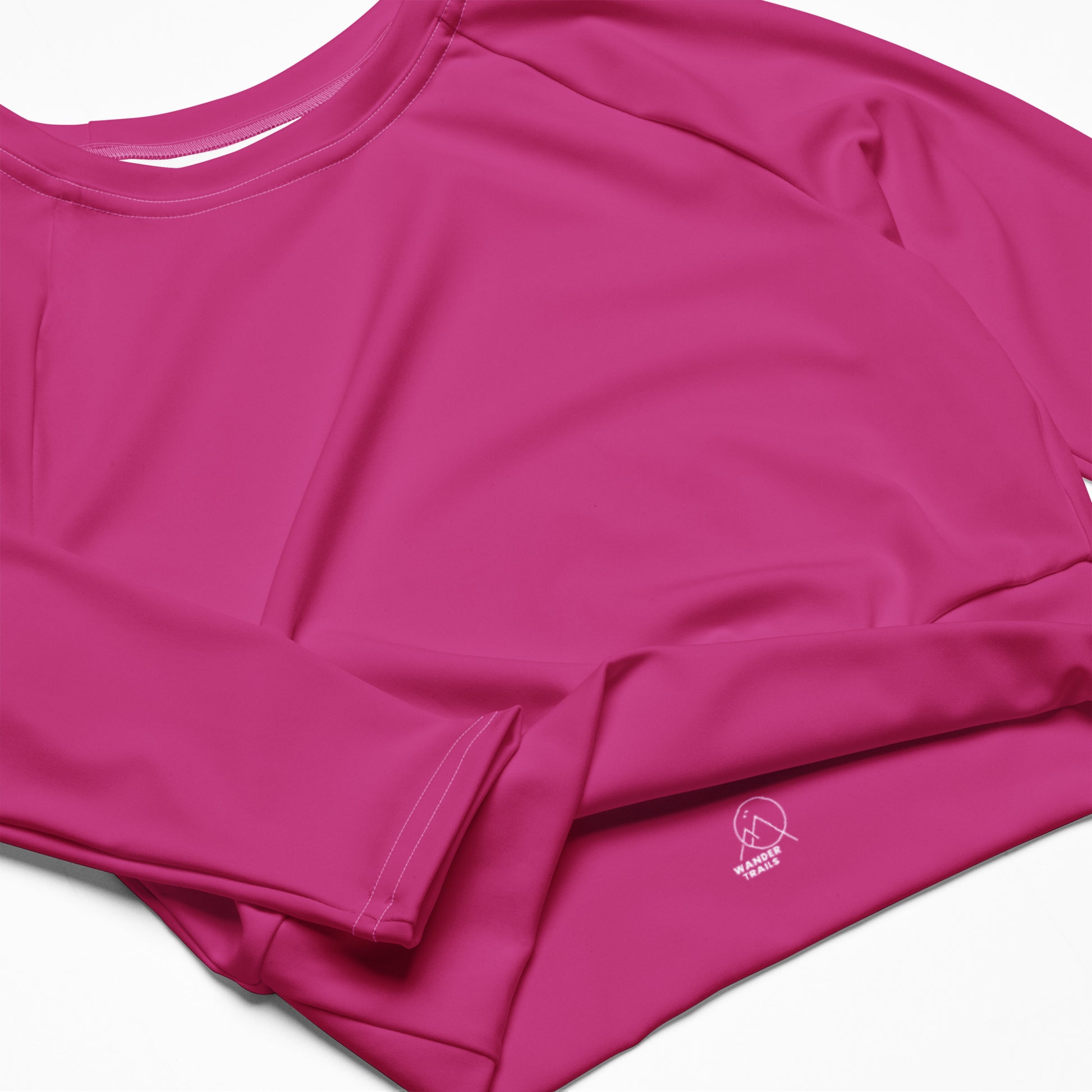 Pink long sleeve crop top