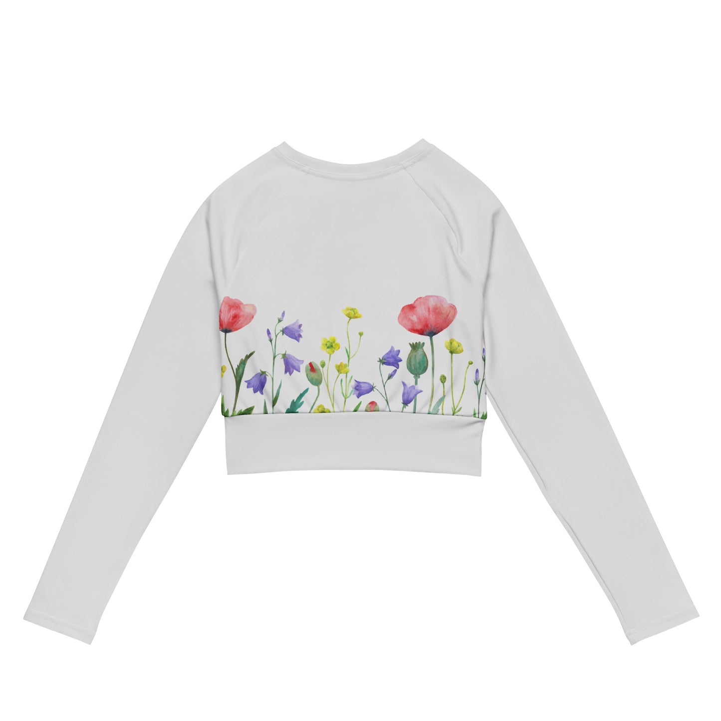 Blissful Blossoms Floral Long Sleeve Crop Top - Wander Trails