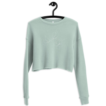 Butterfly Flow Cropped Fleece Sweatshirt - Wander Trails