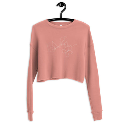 Butterfly Flow Cropped Fleece Sweatshirt - Wander Trails