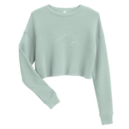 Butterfly Flow Cropped Fleece Sweatshirt - Wander Trails