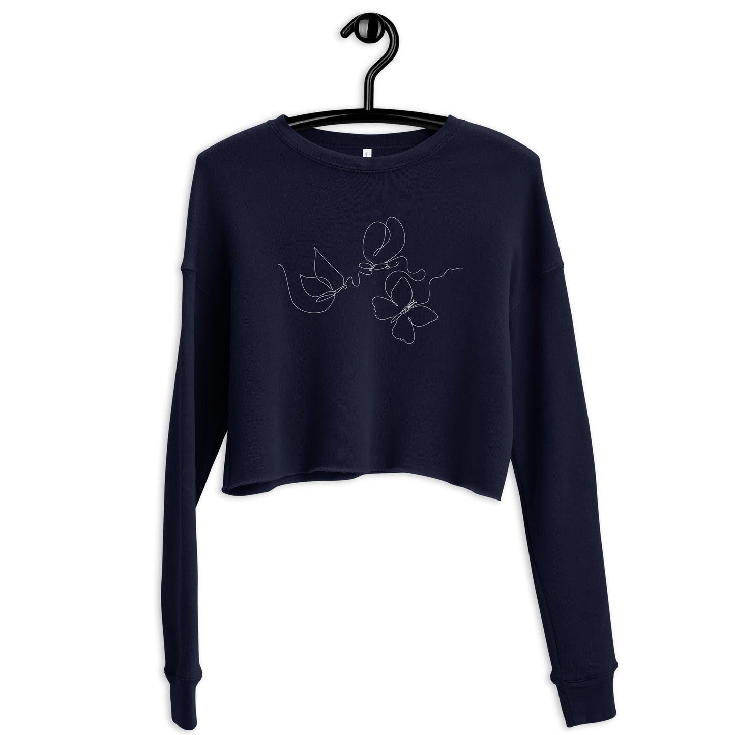 Butterfly Flow Cropped Fleece Sweatshirt - Wander Trails