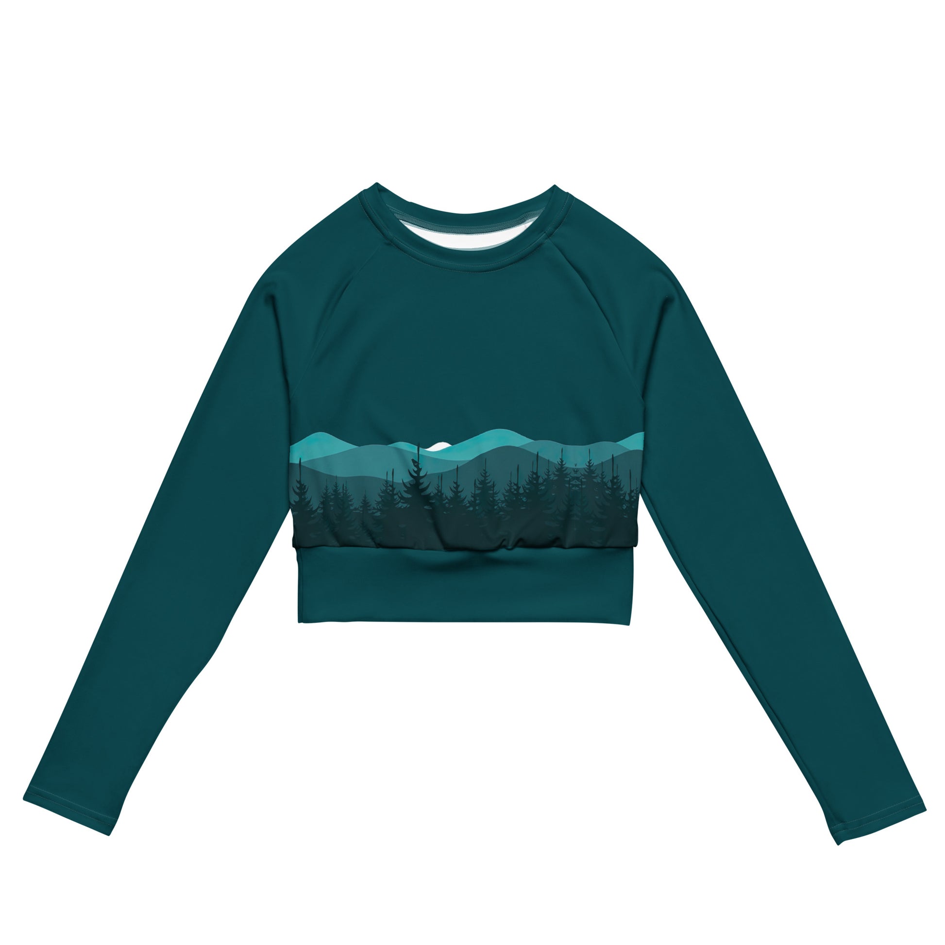 Forest Green Long Sleeve crop Top - Wander Trails