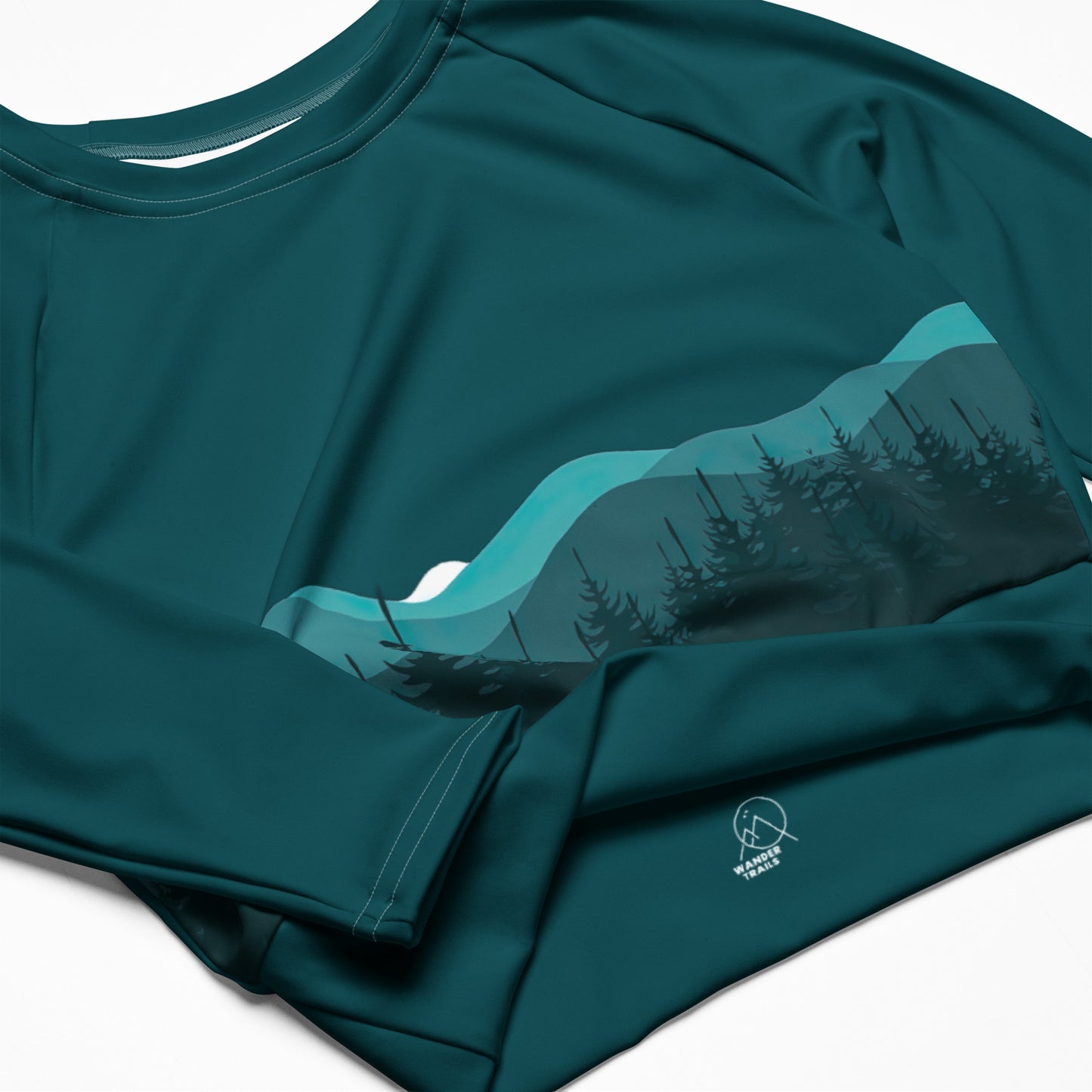 Forest Green Long Sleeve crop Top - Wander Trails