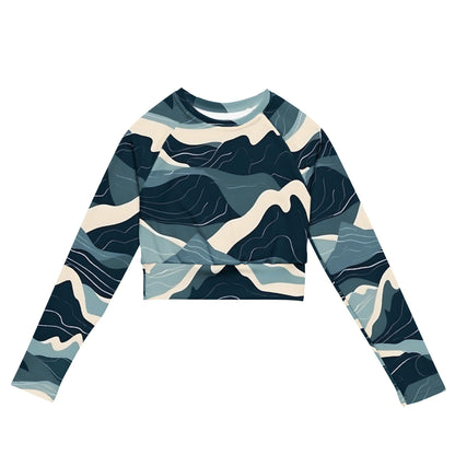 Glacier Flow Long Sleeve Crop Top - Wander Trails