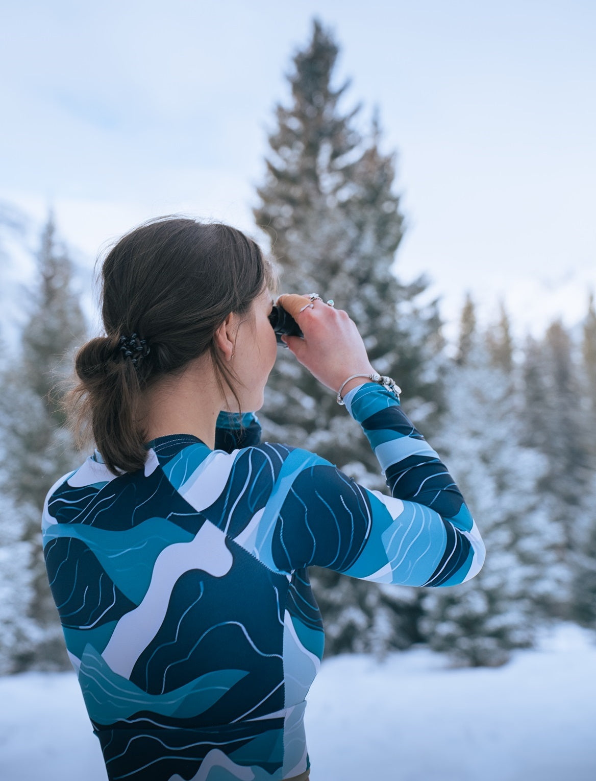 Glacier Flow Long Sleeve Crop Top - Wander Trails