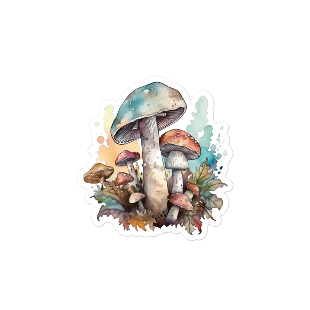 Watercolor mushroom sticker