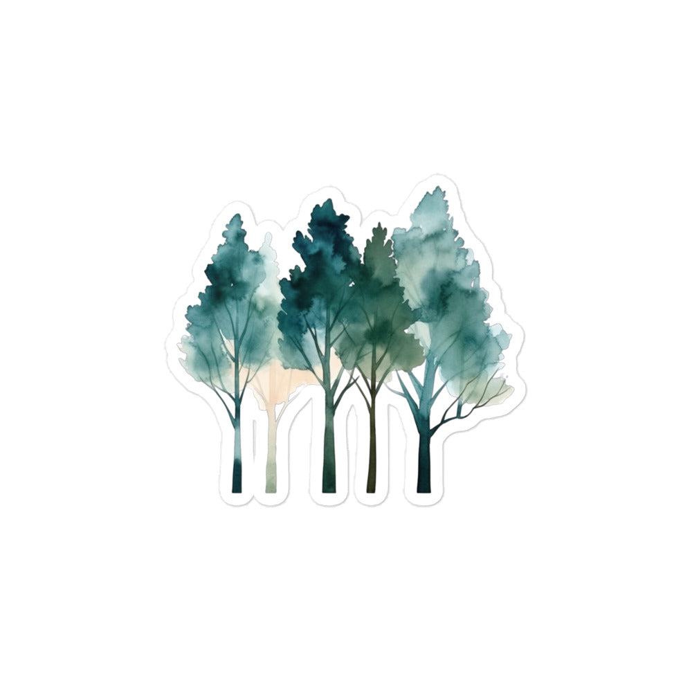 Watercolor trees sticker