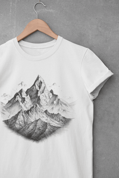 Mountain Range Pencil Art Unisex T-shirt - Wander Trails