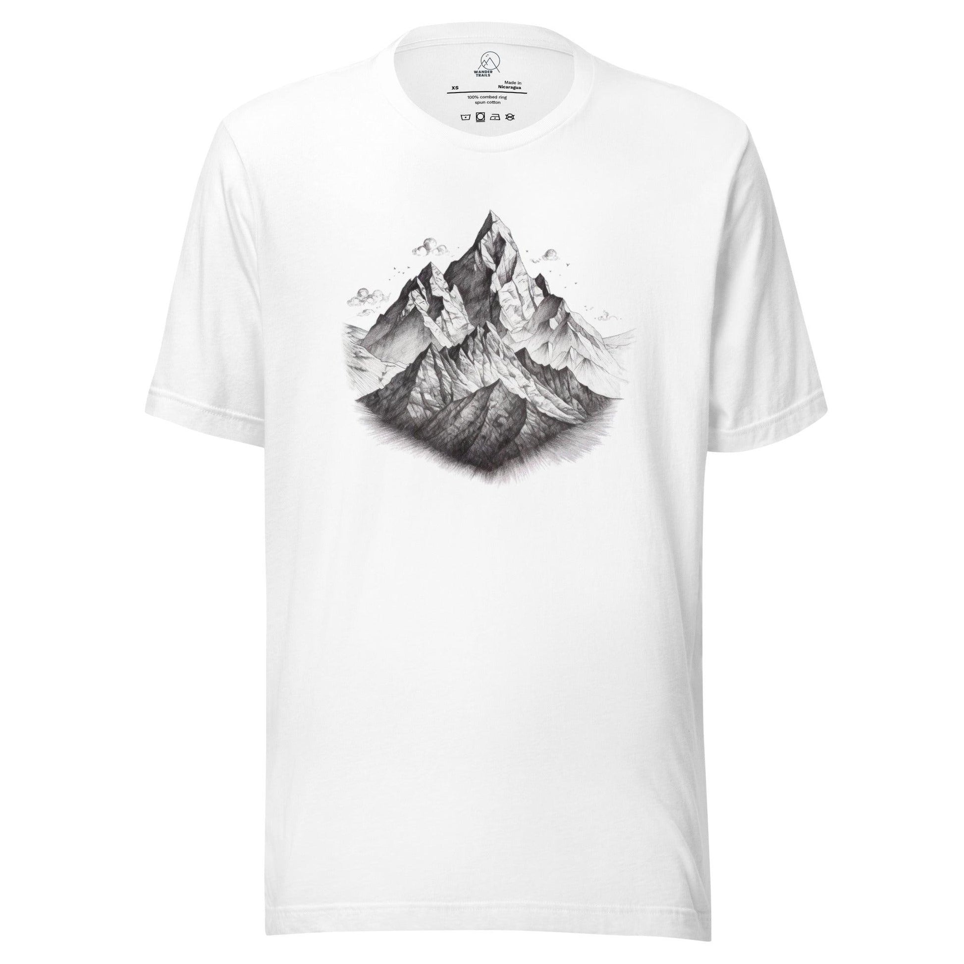 Mountain Range Pencil Art Unisex T-shirt - Wander Trails