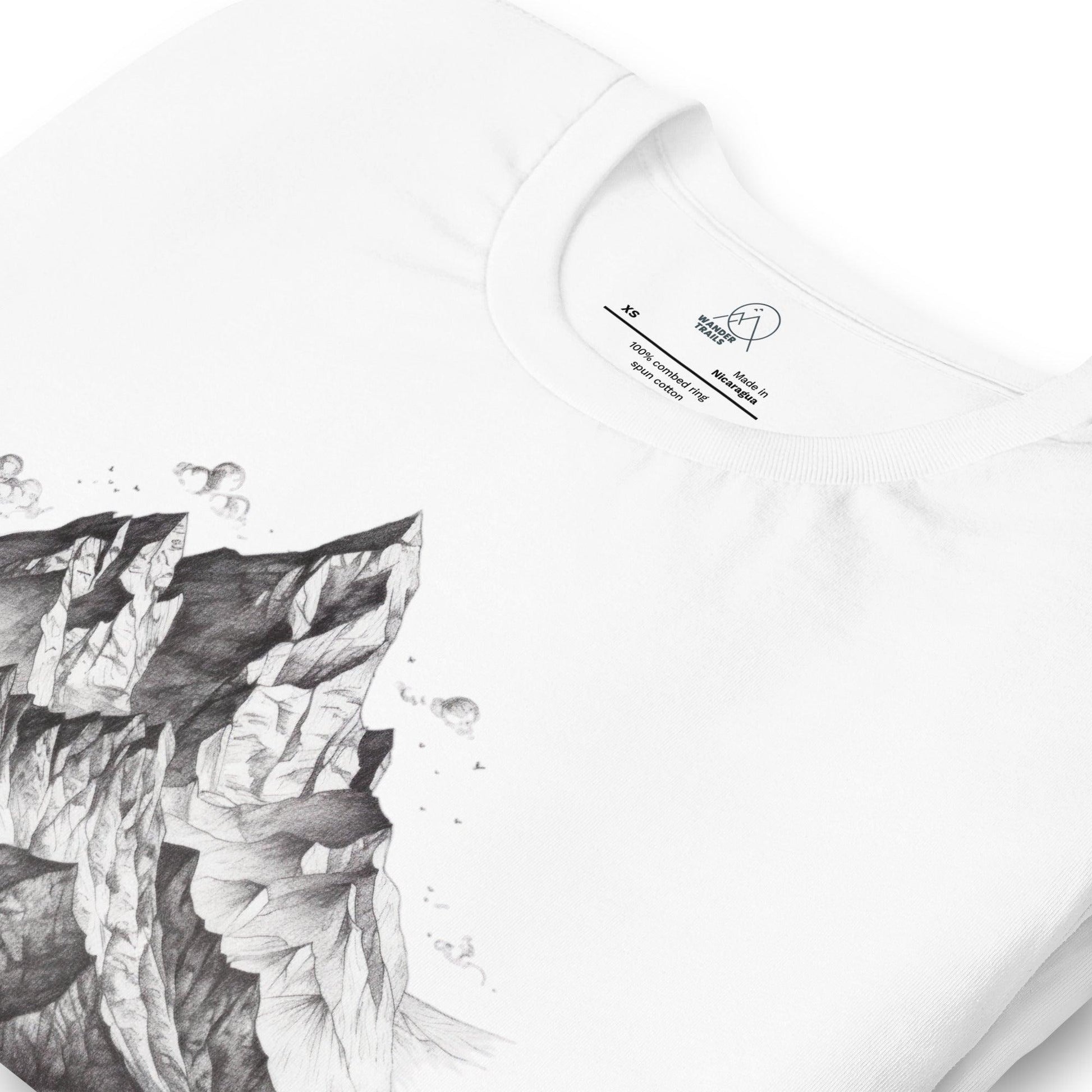 Mountain Range Pencil Art Unisex T-shirt - Wander Trails