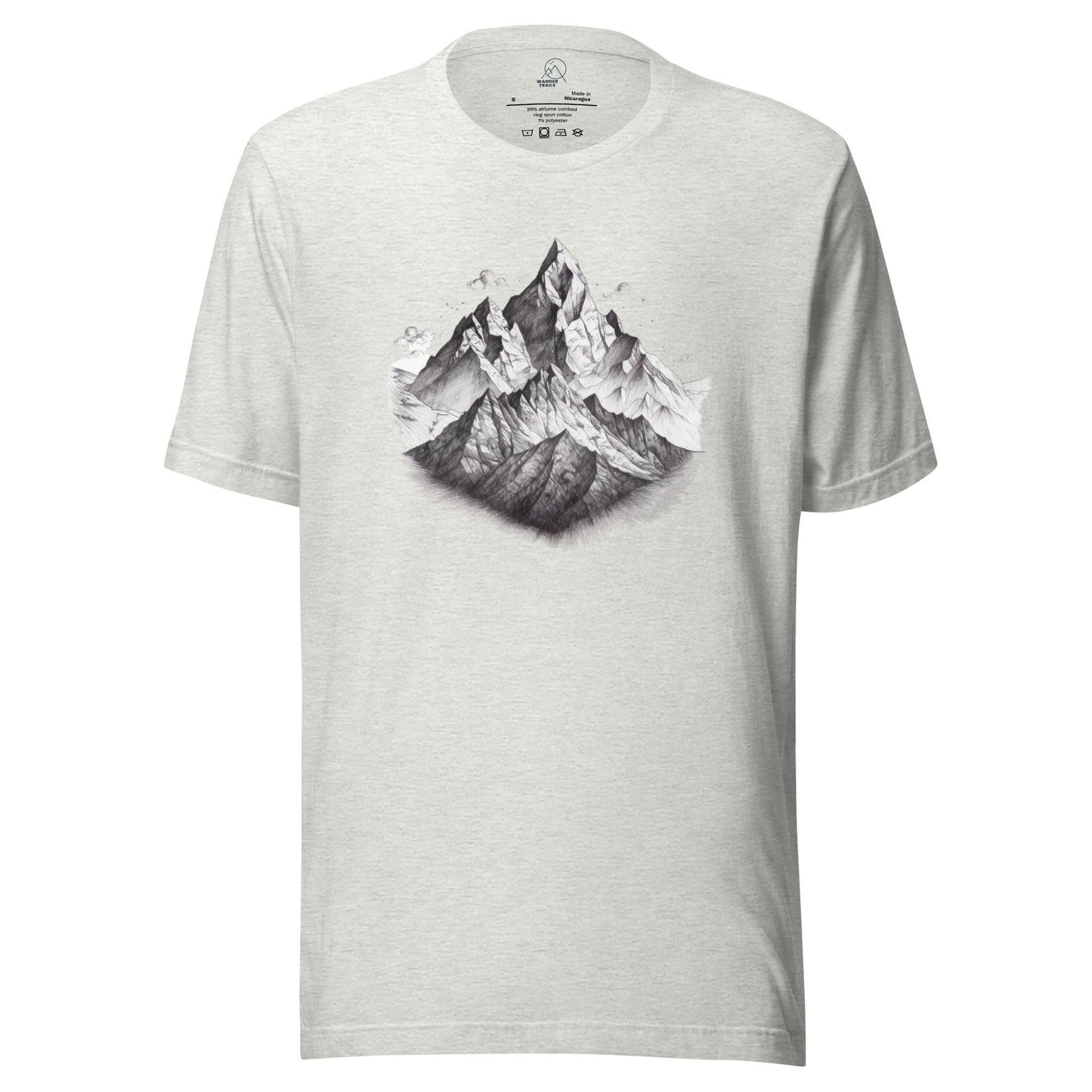 Mountain Range Pencil Art Unisex T-shirt - Wander Trails