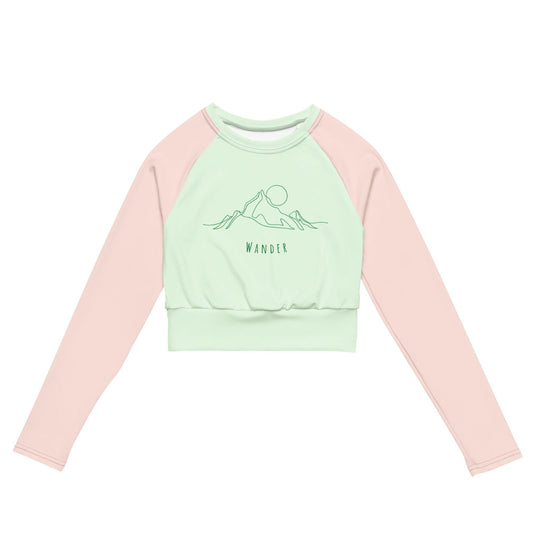 Mountain Wanderer Crop Top - Pink & Green - Wander Trails