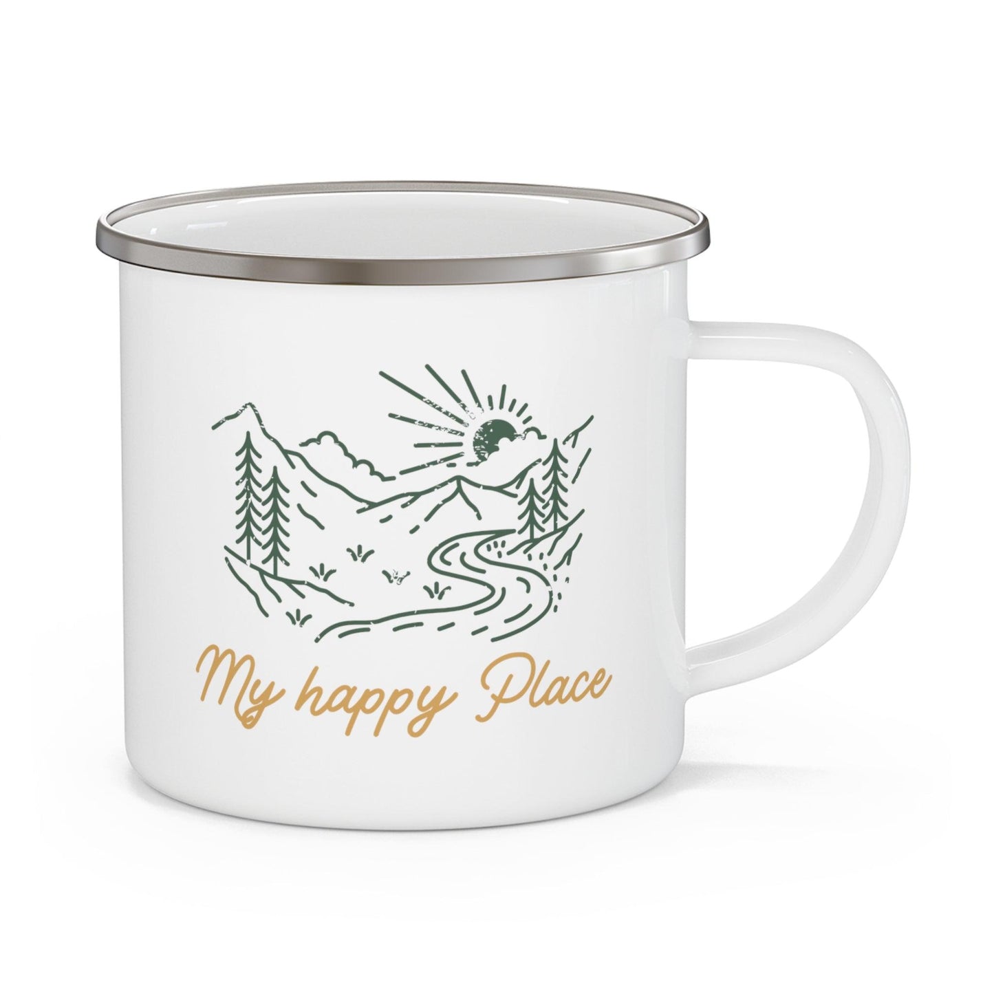 My Happy Place Enamel Camping Mug - Wander Trails