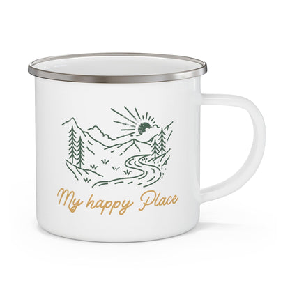 My Happy Place Enamel Camping Mug - Wander Trails