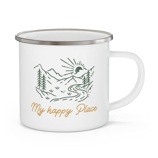 My Happy Place Enamel Camping Mug - Wander Trails