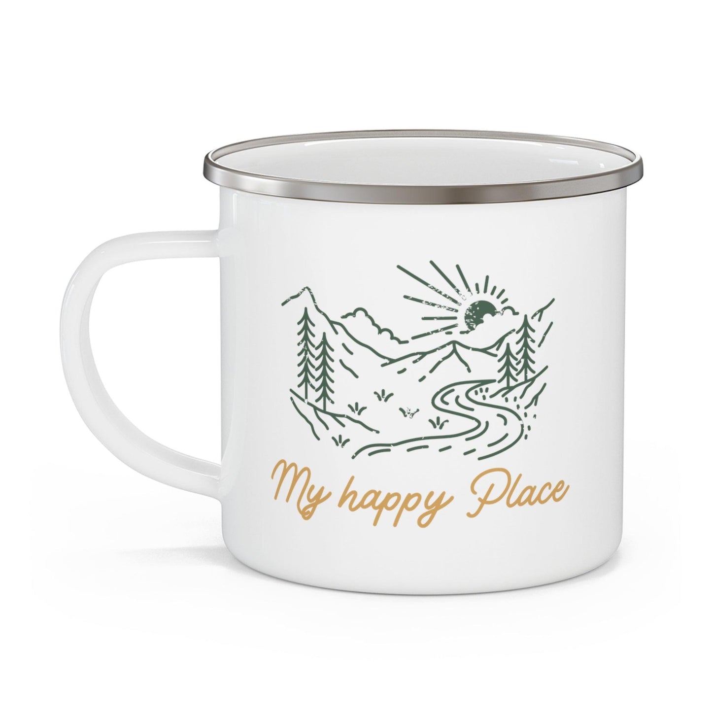 My Happy Place Enamel Camping Mug - Wander Trails