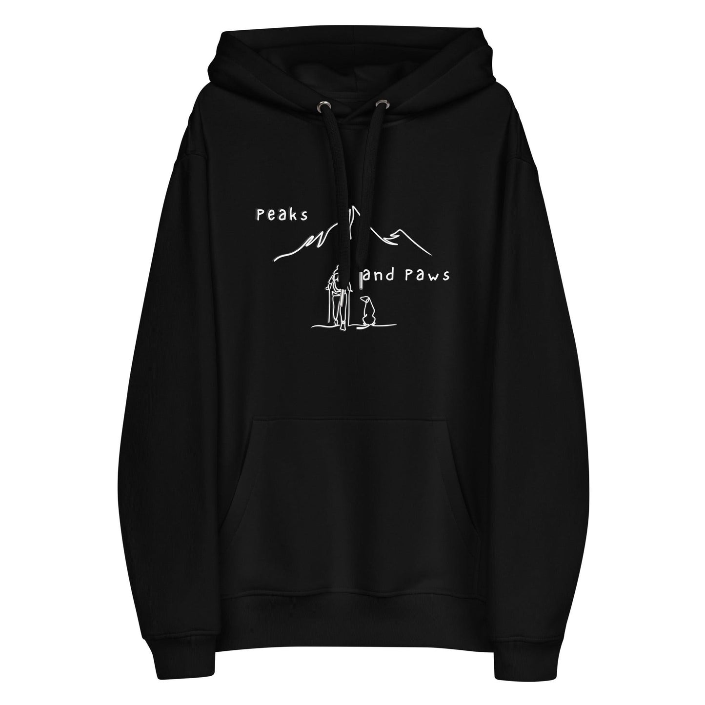 Peaks and Paws Premium eco hoodie - Black - Wander Trails