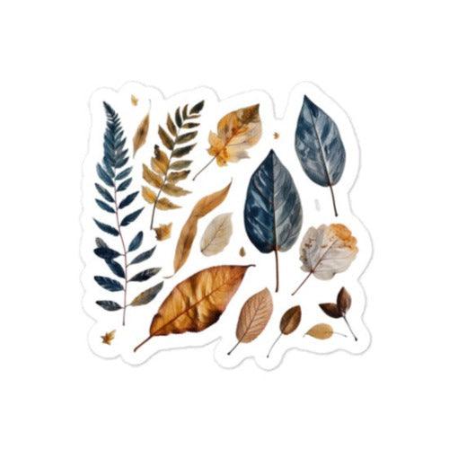 Pressed Fall leaves sticker - Wander Trails