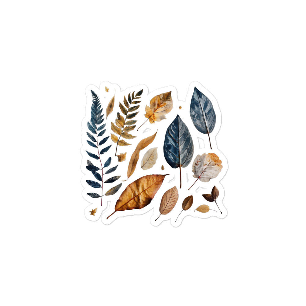 Pressed Fall leaves sticker - Wander Trails