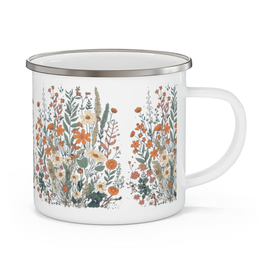 Retro Wildflowers Enamel Camping Mug - Wander Trails