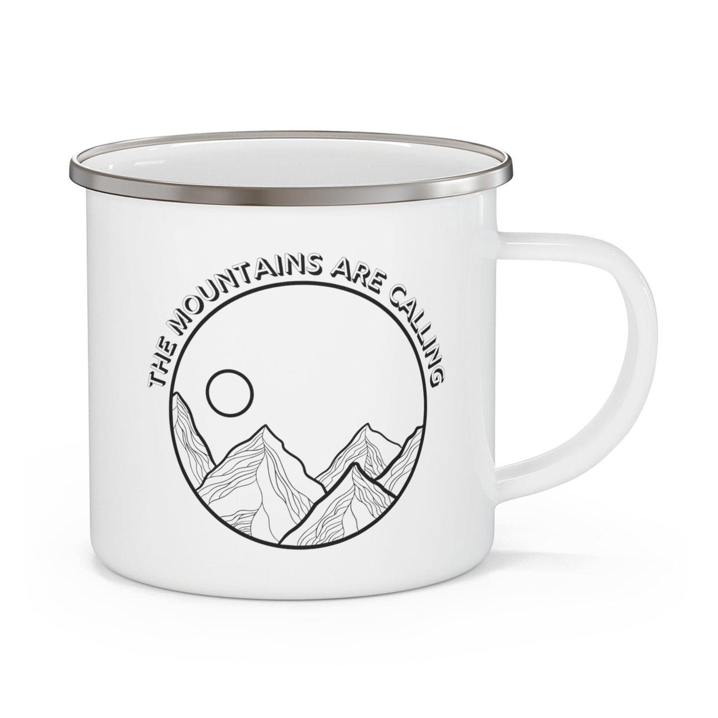 The Mountains Are Calling Enamel Camping Mug - Wander Trails