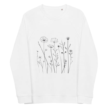 Minimalist Flowers Unisex organic sweatshirt - Wander Trails