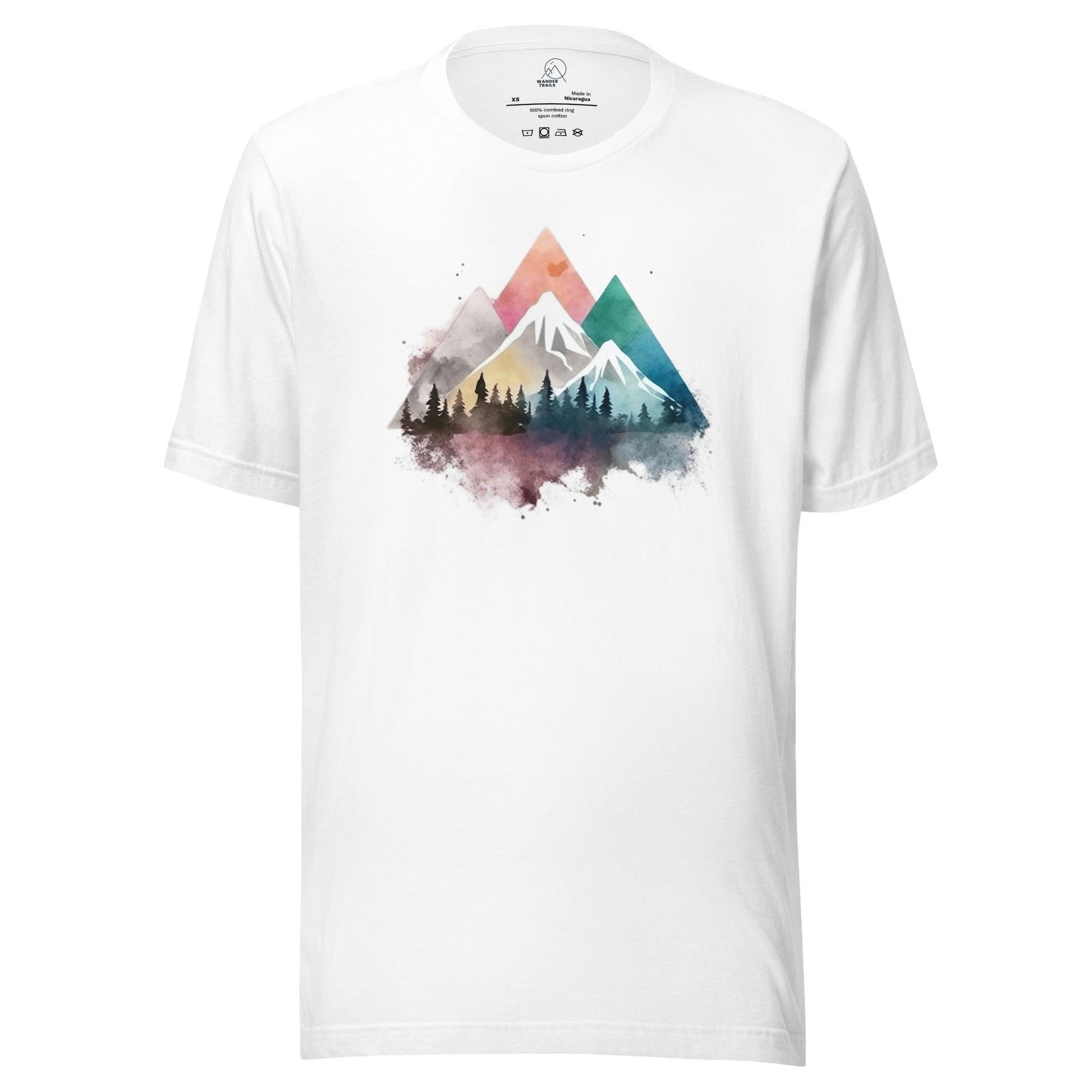 Watercolor Geometric Mountain Range Unisex T-shirt - Wander Trails