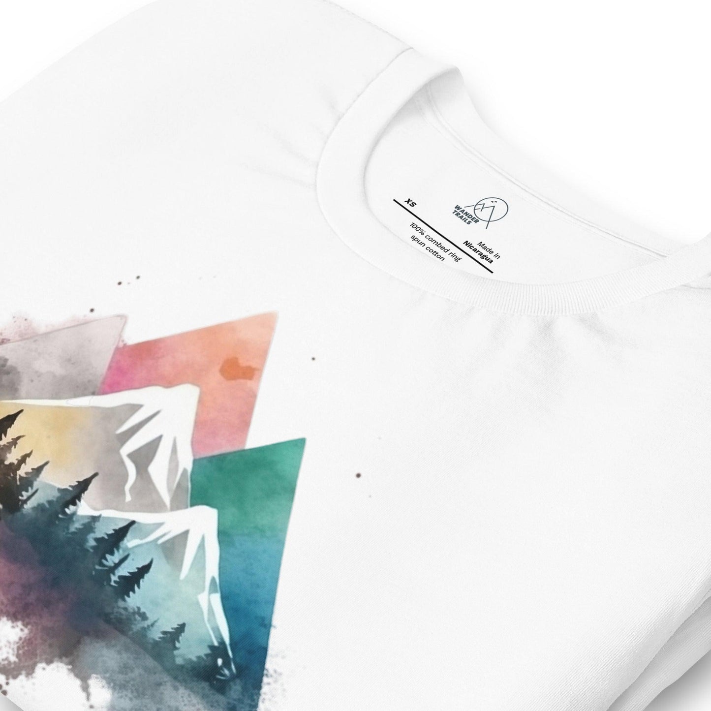 Watercolor Geometric Mountain Range Unisex T-shirt - Wander Trails