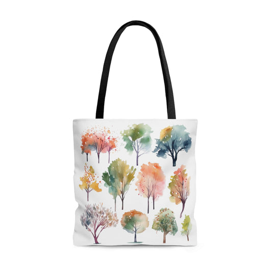 Watercolor Fall Trees Tote Bag - Wander Trails