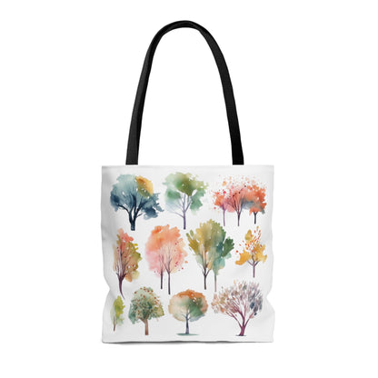 Watercolor Fall Trees Tote Bag - Wander Trails