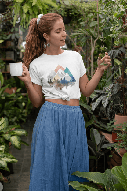 Watercolor Geometric Mountain Range Unisex T-shirt - Wander Trails