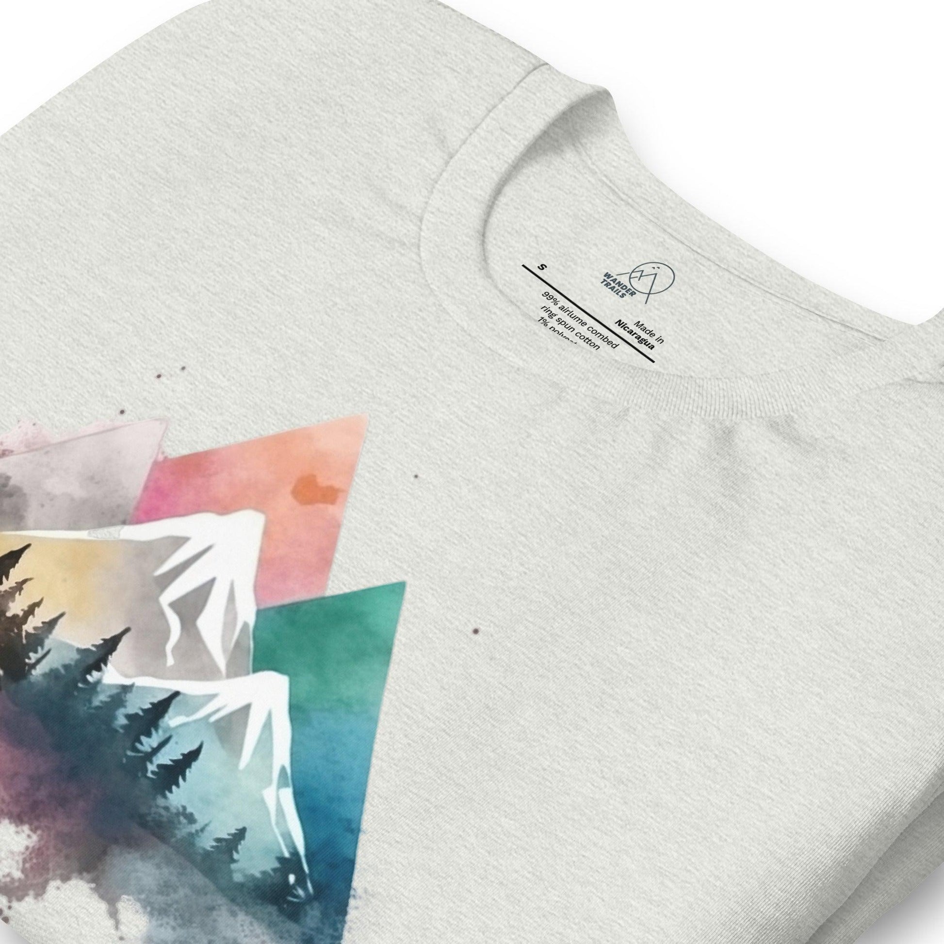 Watercolor Geometric Mountain Range Unisex T-shirt - Wander Trails