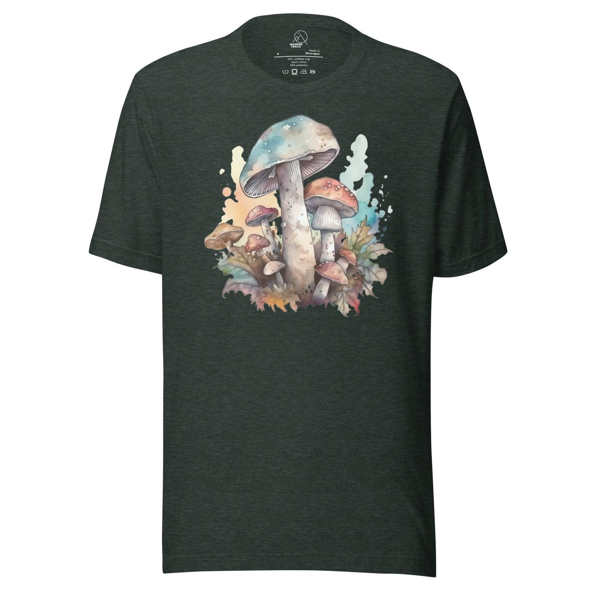 Watercolor Mushrooms Unisex T-shirt - Wander Trails