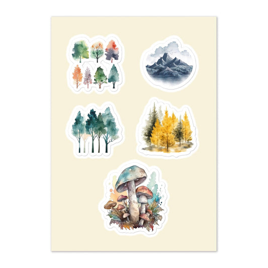 Watercolor Nature Sticker sheet - Wander Trails