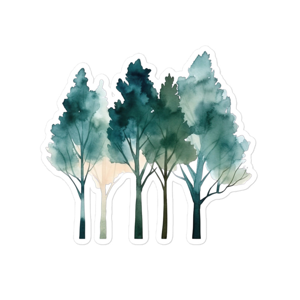 Watercolor trees sticker - Wander Trails